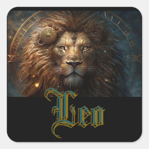 Adesivo Quadrado Signo Zodiacal de Leão