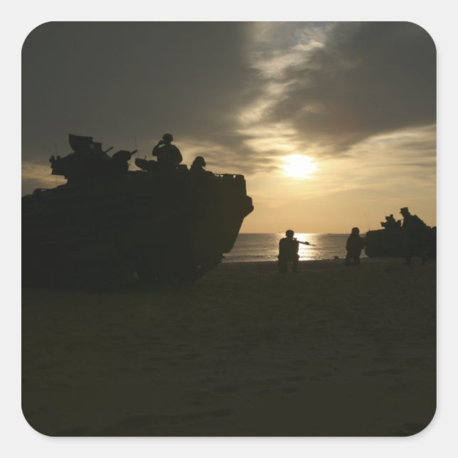Adesivo Quadrado Silhouette of Marines (Frente)