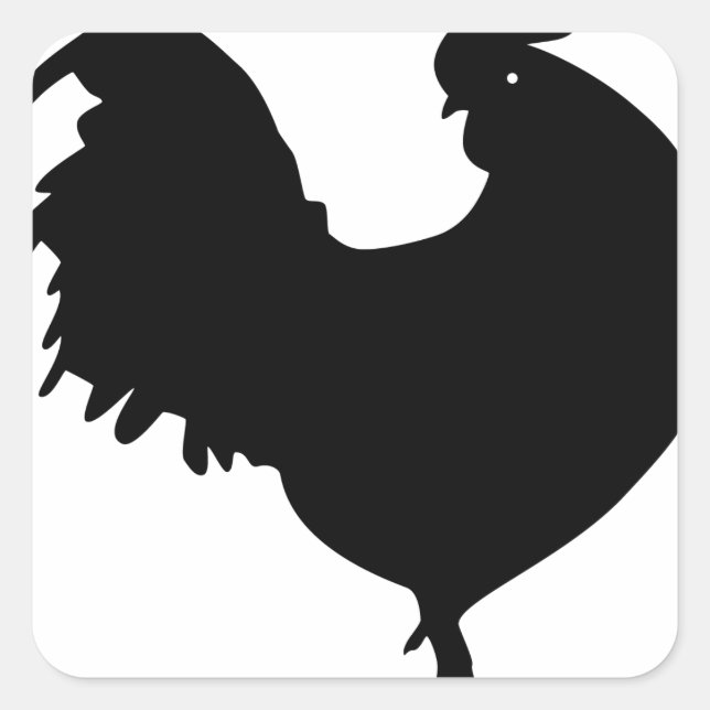 Adesivo Quadrado Silhouette Rooster (Frente)