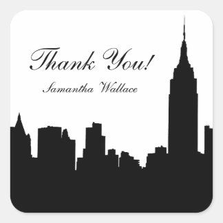 Adesivo Quadrado Silhouette Skyline NYC, Bldg Empire State #1
