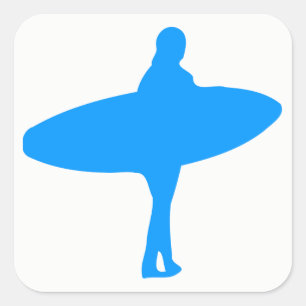 Adesivo Quadrado Silhouette surf
