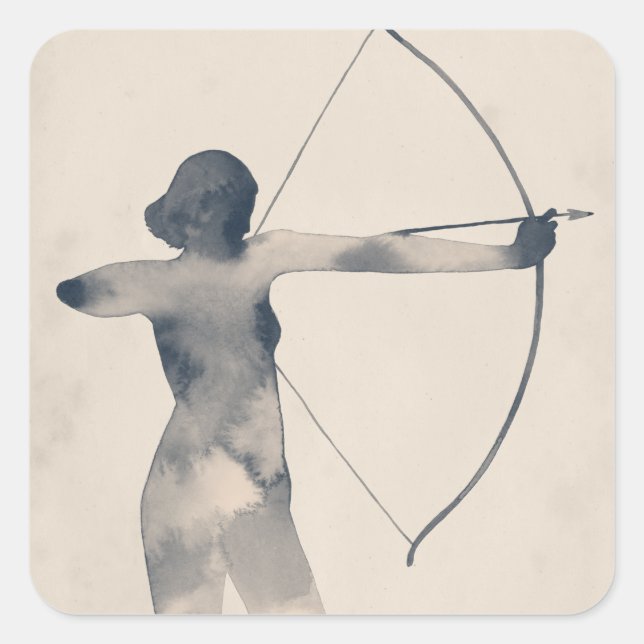 Adesivo Quadrado Silhouette Watercolor (Frente)