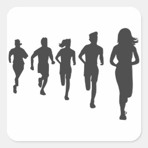 Adesivo Quadrado Silhouettes - Maratona Minimalista