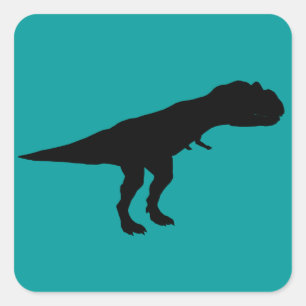 Adesivo Quadrado Silhueta Allosaurus Dino Dinosaur
