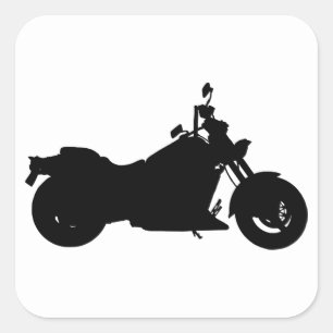 Adesivo Quadrado Silhueta da motocicleta