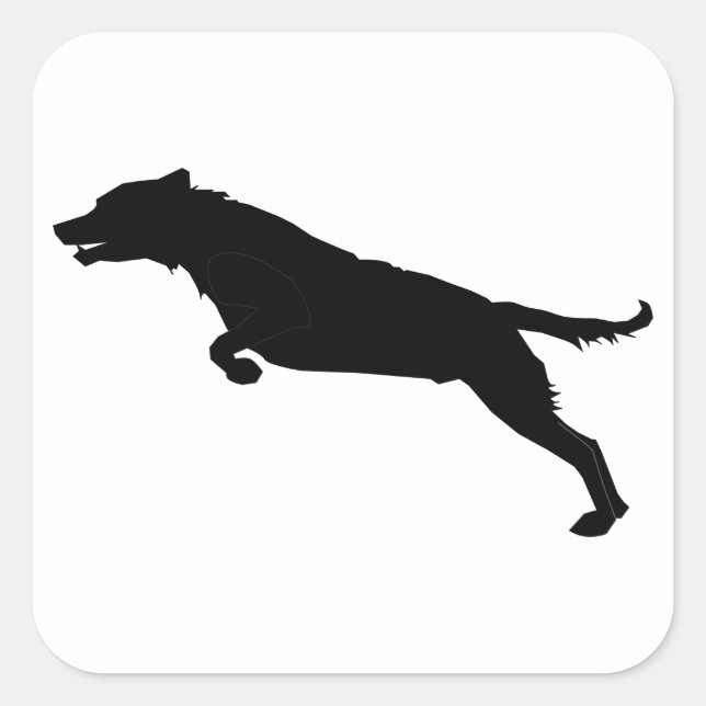 Adesivo Quadrado Silhueta de Cachorro (Frente)