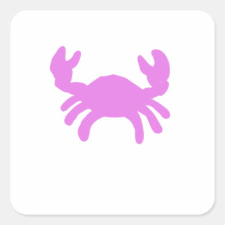 Adesivo Quadrado Silhueta de Caranguejo Rosa