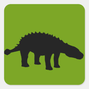 Adesivo Quadrado Silhueta de dinossauro Ankylosaurus Dino