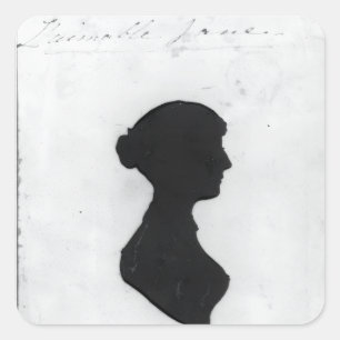 Adesivo Quadrado Silhueta de Jane Austen