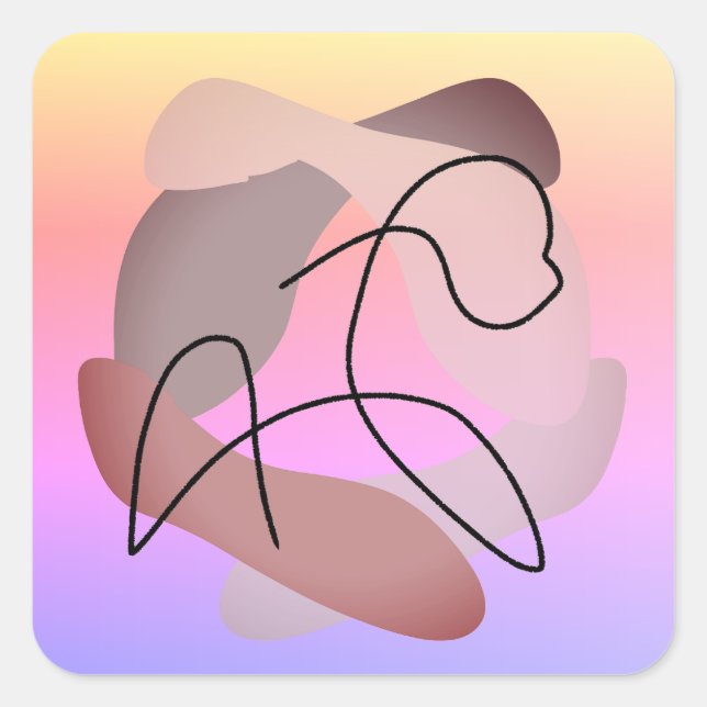 Adesivo Quadrado Silhueta de Serenidade: A Beleza de um Cavalo Livr (Frente)