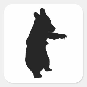 Adesivo Quadrado Silhueta do urso do bebê
