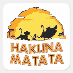 Adesivo Quadrado Silhueta Hakuna Matata