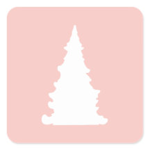 Silhueta minimalista de árvore de Natal rosa