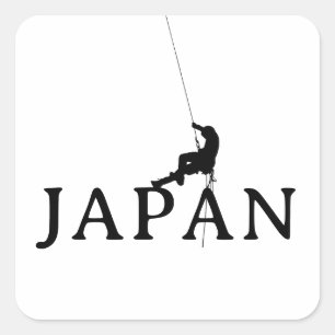 Adesivo Quadrado Silhueta Minimalista de Cordilheira Japonesa
