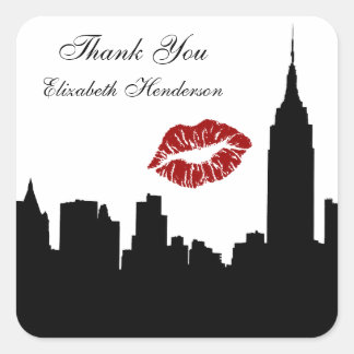 Adesivo Quadrado Silhueta Skyline NYC, ESB #1