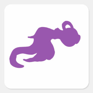 Adesivo Quadrado Silhueta Zodíaco Portador de Água Roxo