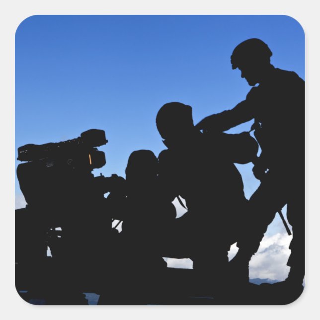 Adesivo Quadrado Silhuette de soldados (Frente)