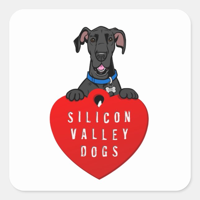 Adesivo Quadrado Silicon Valley Dogs Sticker (Frente)