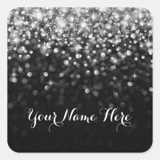 Adesivo Quadrado Silver Black Hollywood Glitz Glam Place Stick