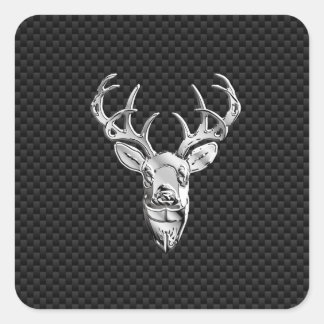 Adesivo Quadrado Silver Buck no Decor de Fibra de Carbono