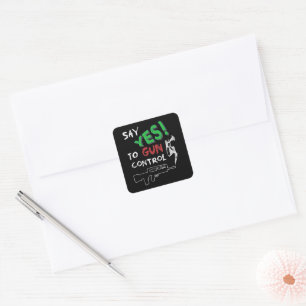 Adesivo Quadrado Sim ao controlo de armas