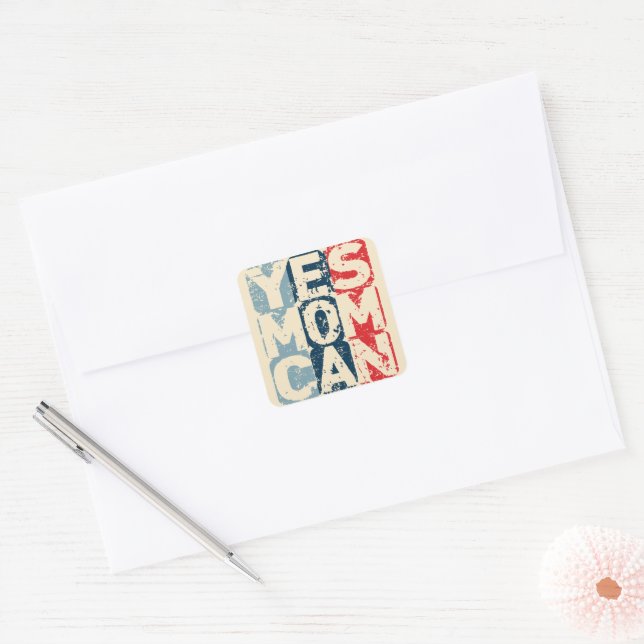 Adesivo Quadrado Sim Mãe Pode (Envelope)