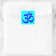 Adesivo Quadrado Símbolo Aqua e Azul Om (Bolsa)