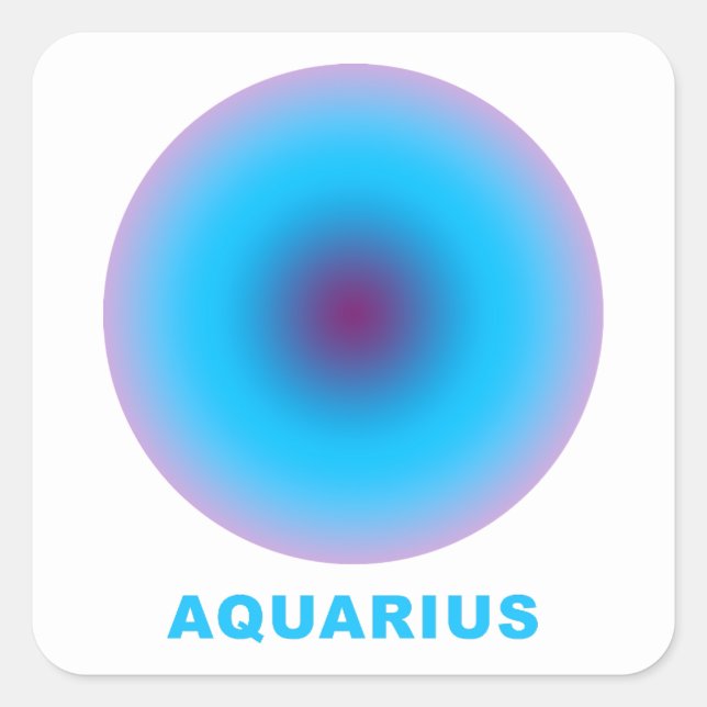 Adesivo Quadrado Símbolo Aquarius Zodiac (Frente)