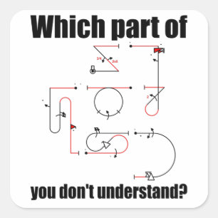 Adesivo Quadrado Símbolo Aresti Manobras de Voo Piloto Aerobático