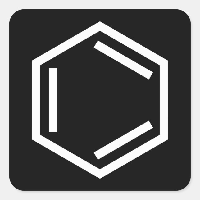 ADESIVO QUADRADO SÍMBOLO BENZENO RING (Frente)