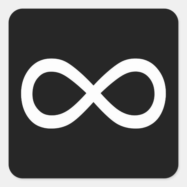 Adesivo Quadrado Símbolo branco de infinidade (Frente)