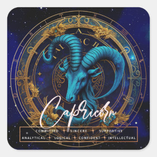 Adesivo Quadrado Símbolo Celestial Capricórnio Fantasy Eetal Zodiac