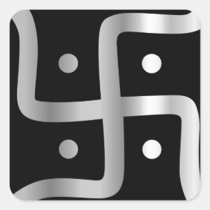 Adesivo Quadrado Símbolo da suástica da religião do Jainism