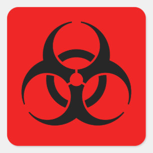Adesivo Quadrado Símbolo de Biohazard