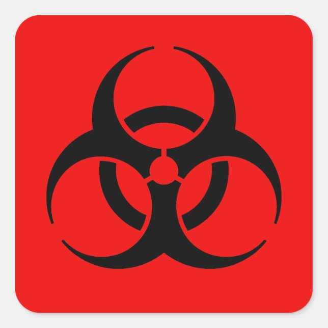 Adesivo Quadrado Símbolo de Biohazard (Frente)