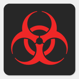 Adesivo Quadrado Símbolo de Biohazard