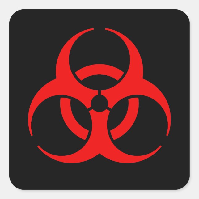 Adesivo Quadrado Símbolo de Biohazard (Frente)