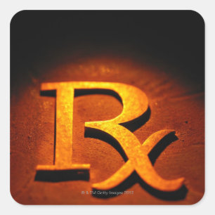 Adesivo Quadrado Símbolo de Farmacologia