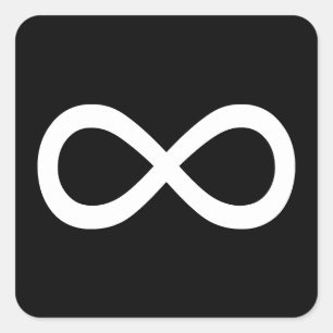 Adesivo Quadrado Símbolo de Infinito Branco