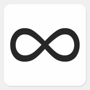 Adesivo Quadrado Símbolo de Infinito Preto