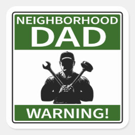Adesivo Quadrado Símbolo de Pai de vizinhança personalizável verde