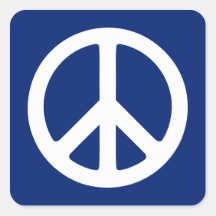 Símbolo de paz azul e branco