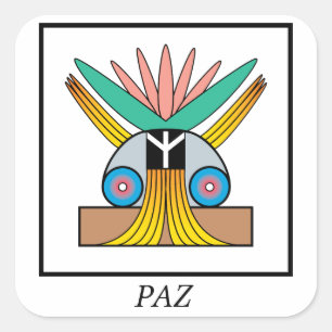 Adesivo Quadrado Símbolo de Paz (paz). Símbolo de Plejaren para a