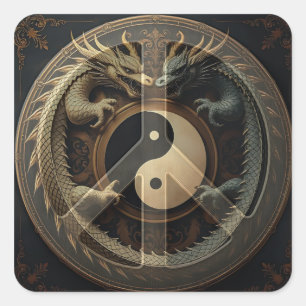 Adesivo Quadrado Símbolo de Paz Yin Yang