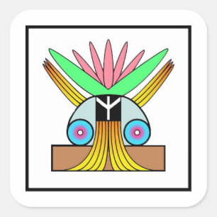 Adesivo Quadrado Símbolo de Plejaren para a paz