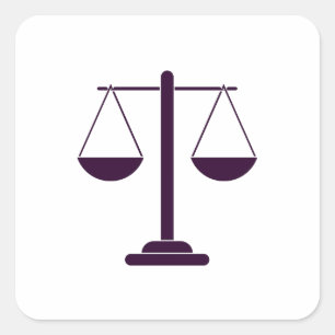 Adesivo Quadrado Símbolo de Serviços Jurídicos Escalas da Justiça