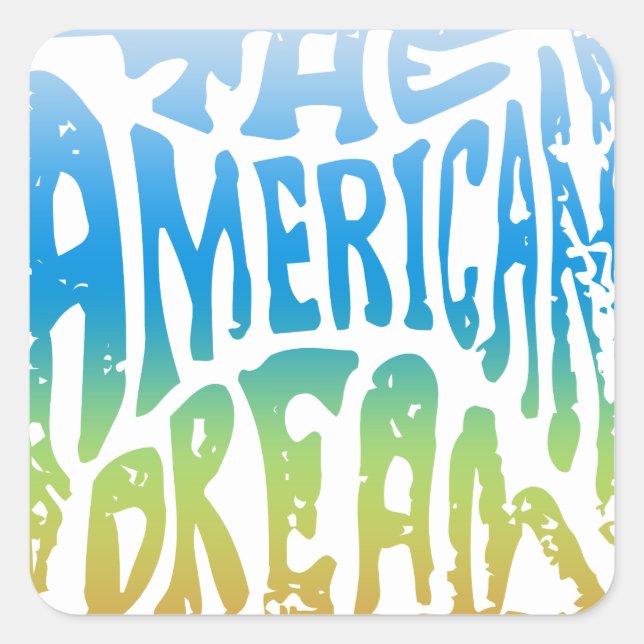 Adesivo Quadrado Símbolo de Sono Azul e Verde Americano (Frente)