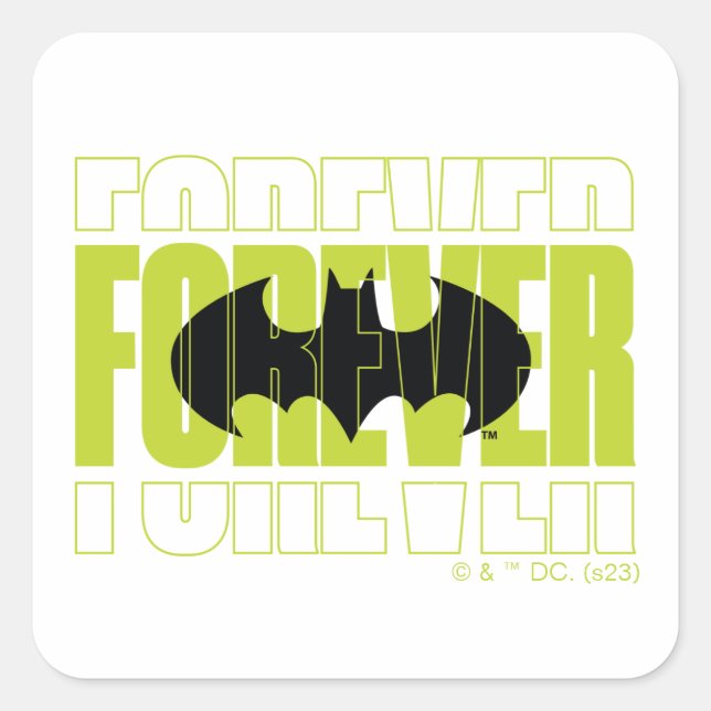 Adesivo Quadrado Símbolo de Tipografia do Forever Batman Gráfico (Frente)
