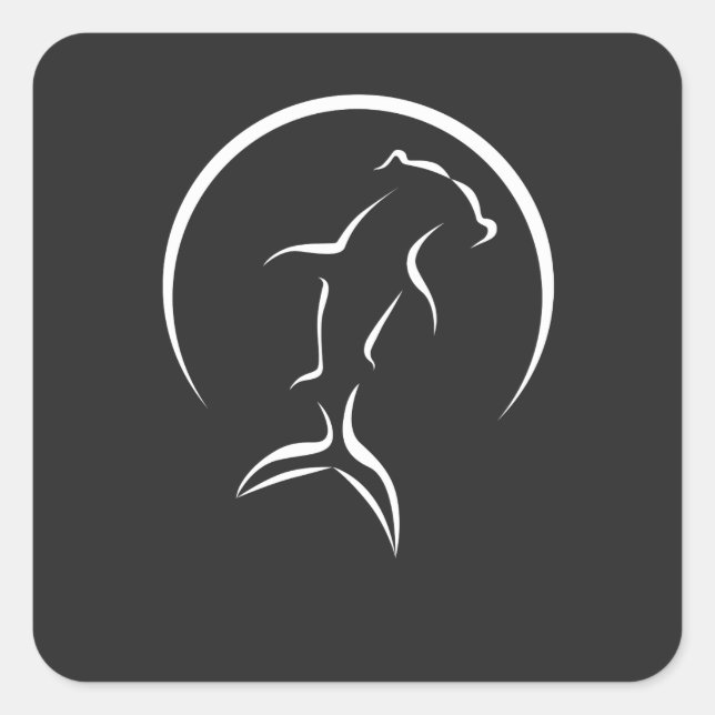 Adesivo Quadrado Símbolo de tubarão-martelo (Frente)