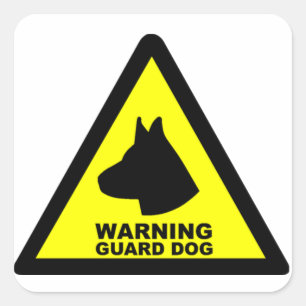 Adesivo Quadrado Símbolo do cão de guarda